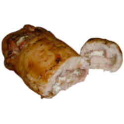 Kiprollade gevuld met ham en kaas